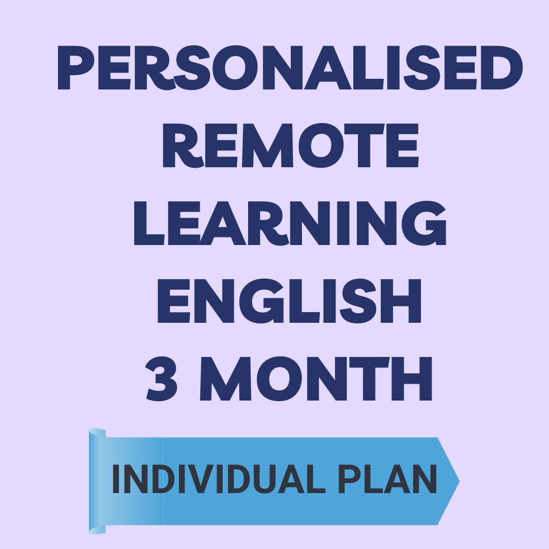 Personalised Remote Learning  English - 3 month Individual Plan
